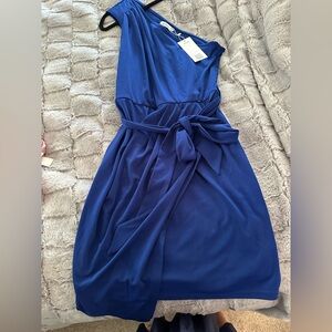 Elegant Blue One Sleeve Dress size large